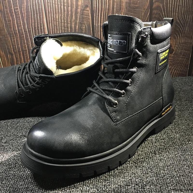 

Брендовые дизайнерские зимние ботинки, мужские теплые зимние сапоги, повседневная обувь из меха, шерсти и натуральной кожи, уличные водонепроницаемые нескользящие массивные кроссовки