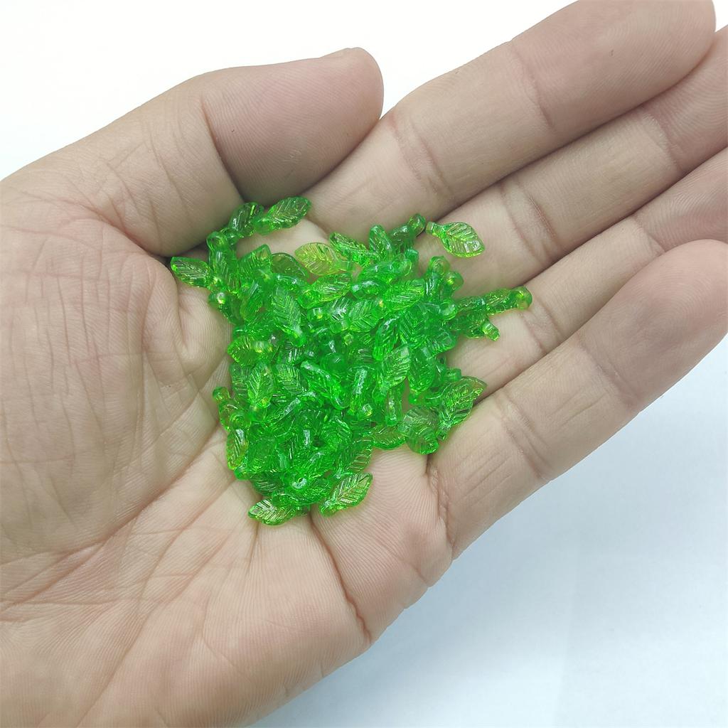 Creative Pendant Beads Fashion Acrylic DIY Handmade Accessories 100Pcs Leaf Earring Ornament Materials Jewelry Making Green