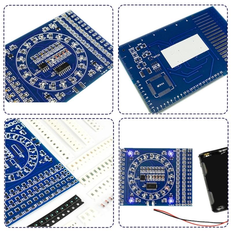 Lötlern-Set mit drehendem LED-Lichtkreis & Detailliertem Schaltplan 5V LED Drehende Leuchte für Anfänger