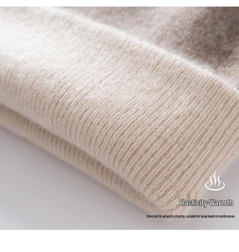 100% Pure Cashmere Unisex Foldable Knit Hat with Ear Protection