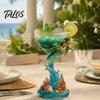 Exquisite Craft Ornaments for Living Room 3D Tropical Ocean Theme Glass Cup, Resin Art Parrot And Personalized Holiday Presents Turtle Design,
