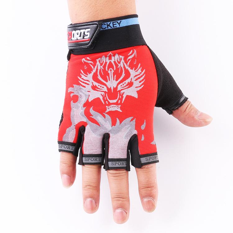 

Cycling Half finger Gloves New Men and Women s Wolf Head Fitness Gloves Outdoor Breathable Thin Tactical Children s Gloves M
