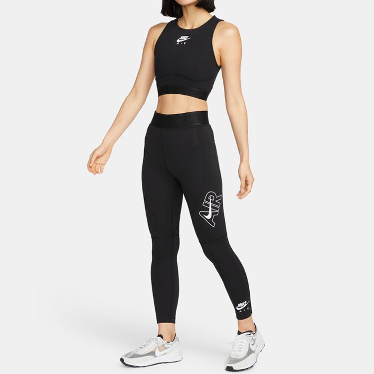 Nike Ribbed Logo Embroidered Sports Bra Women Underwear Black DM6070-010