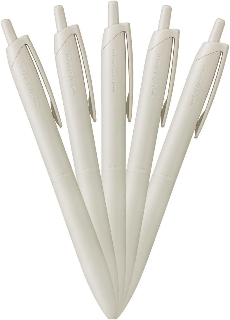 

Mitsubishi Pencil Jetstream Light Touch Ink Ballpoint Shell White Oil-Based Pen, 5-Pack, 0.5mm Tip, (HSXNSL055P.1)