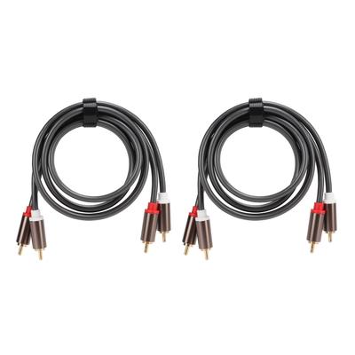 2 Cables RCA Cordón 2 a 2 AV 4 Cabezales Cable de Audio para Amplificador de Potencia para Subwoofers 3.3 pies de Largo
