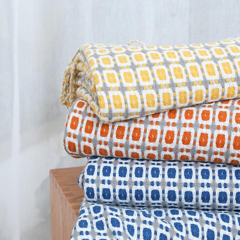 Bohemian Knitted Sofa & Bed Runner Throw Blanket - Summer Air Conditioning Nap Cover