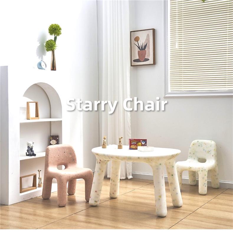 Charming Nordic Children's Chair with Backrest - Kids' Early Education Stool