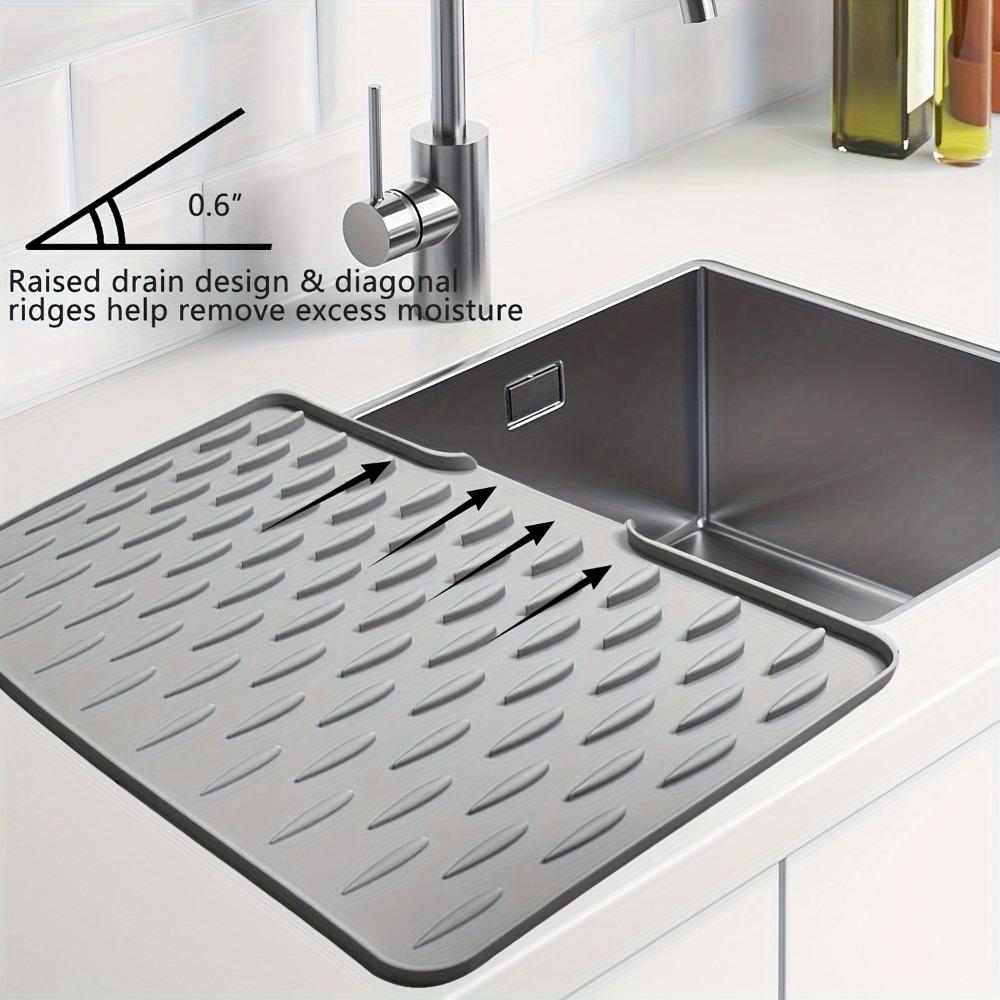 Placemats for Table Non Slip Silicone Drying Mat Drainage Heat Resistant Easy Clean for Kitchen Countertop Sink Coasters
