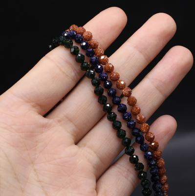 Natürliche Stein Facettierte Perlen Gold Sand Isolation Perlen Für Schmuck Machen DIY Halskette Armband Ohrringe Zubehör