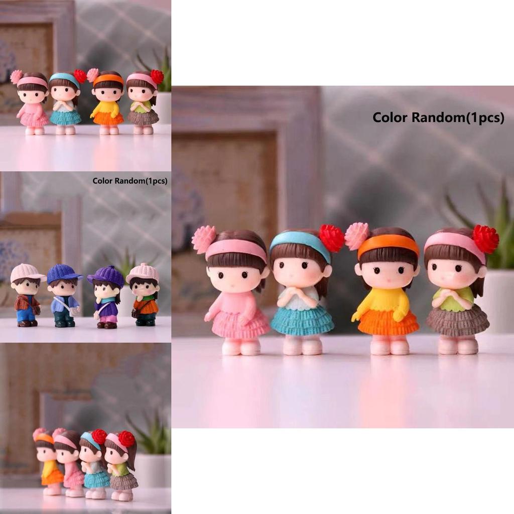 Rozkošné miniaturní figurky páru pro okouzlující pohádkovou zahradu nebo dekoraci domečku pro panenky