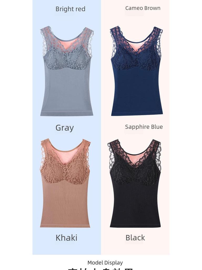 Fengzhixin Dámská nadměrná sametová krajková vycpaná termovesta