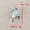 1 Piece Vintage Irregular Teardrop Personalized  Natural Stone Alloy Antique Silver Color Open End Ring