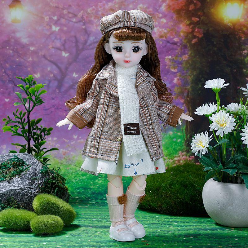 30cm Fat Doll 6 Points Bjd Princess Suit Clothes Lolita Skirt Dress Up Toy Girl Doll