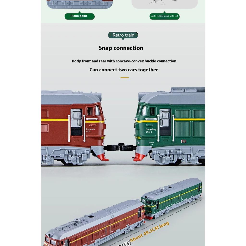 1/32 Diecast Nostalgic Steam Green Leather Train Toy Can Be Sprayed Alloy Train Children's Toy Kids Gift Birthday Present for Boys