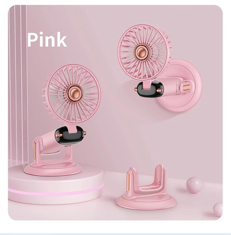 

Handheld Mini Fan & Sucker Foldable Portable Desk Outdoor Neck Hanging 5 Speed Rechargeable Fan Display For Desk Bathroom Gym