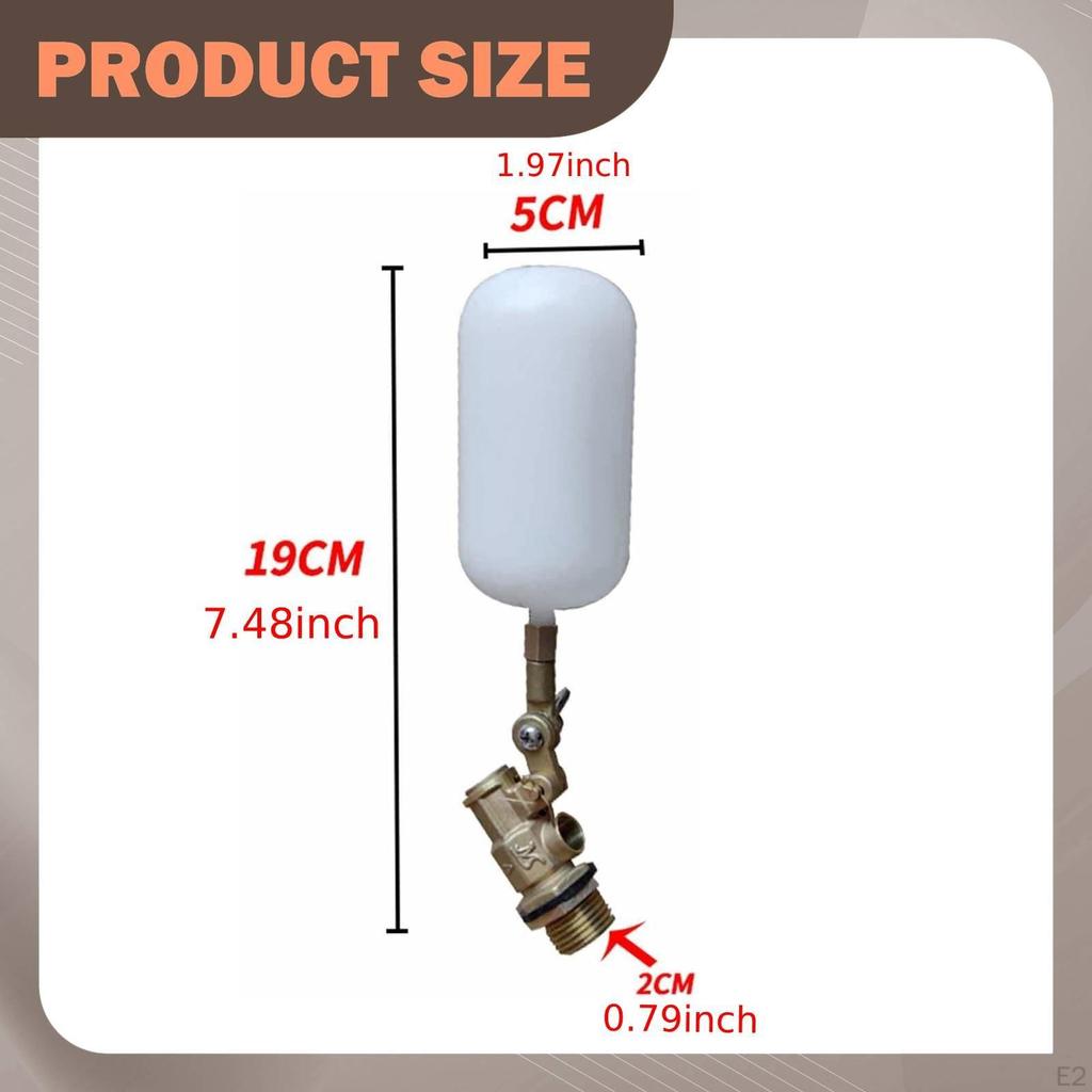 2Pcs 1/2 Inch Float Valve Water Tank Automatic Fill Floating Ball for Barrel Drinking
