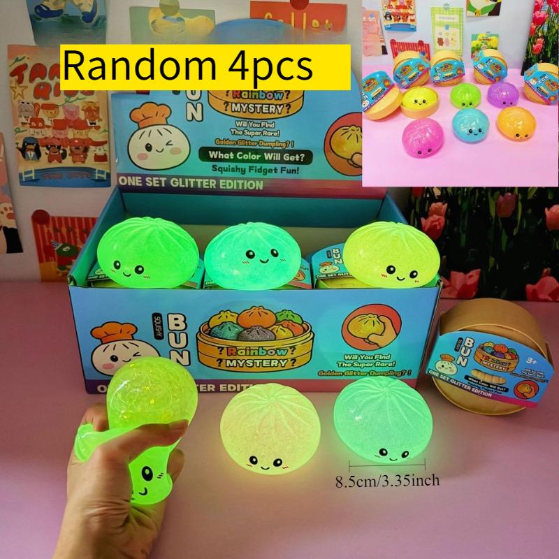 Luminous Dumplings Christmas buns with Box Colorful Slow Rebound Stress Relief Bun for Holiday 2026 Christmas Party Gifts