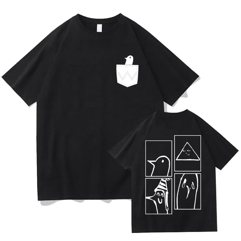 Summer Men's Oyasumi Punpun Printed T-shirt Japanese Anime 100% Pure Cotton Short-sleeved Casual Top