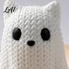 Hand-knitted Texture Ghost 3D Printed Dog/Cat Figurine Ornaments Knitted Halloween Animal Soft Cute Ornament Decorations Small Puppy/Kitten
