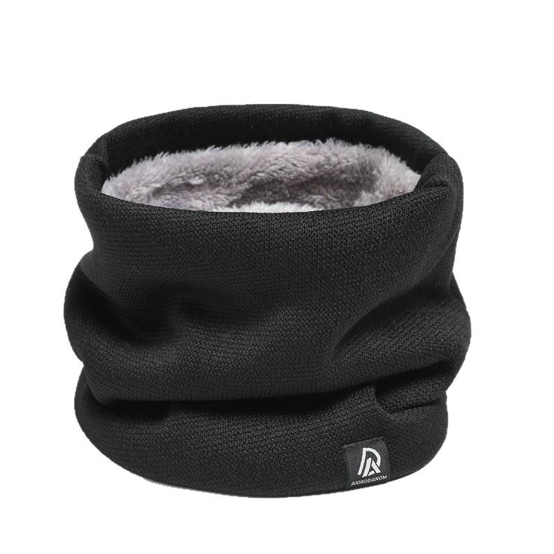 Unisex Solid Color Double Layer Warm Neck Scarf For Autumn Winter