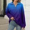 Women's Summer Fashion Casual  Printed V-Neck Long Sleeve Shirt Top
