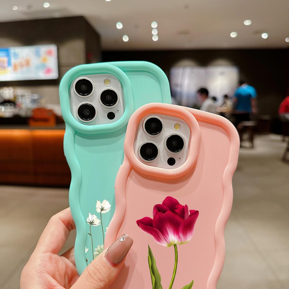 Чехлы для телефонов N93 Peony Macaron с волнистыми краями для iPhone 15 14 12 Pro — фото 4