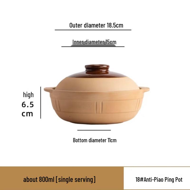 Керамический глубокий глиняный горшок Wutuo