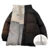 Mens Reversible Fleece Puffer Jacket Winter Thick Warm Casual Coat