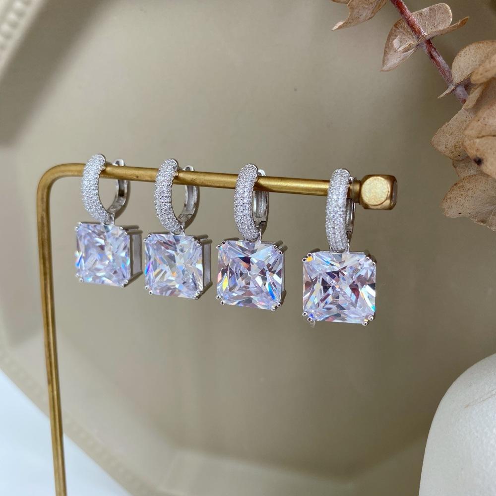 Tancise 925 Sterling Silver Zircon Earrings Drop Earrings For Women Wedding Party Gifts
