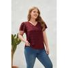 Plus Size Summer Casual V Neck Short Sleeve Tshirt Top Women
