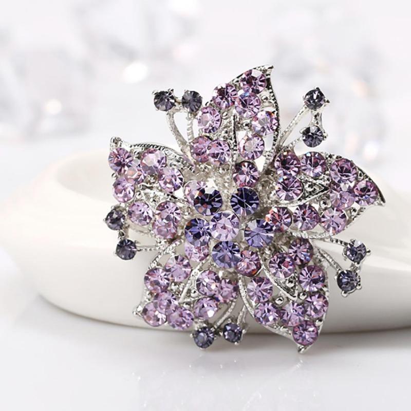 Spilla a forma di sciarpa con fiore in strass alla moda, regalo per la festa di nozze, gioielli da donna