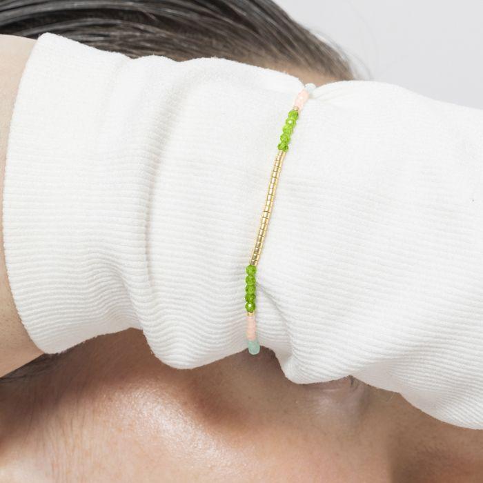 Bracelet - Luxenter - Vados - Argent 925 - Cristal vert - finition or jaune 18k