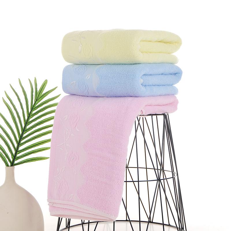 Pure Cotton Plain Water Cube Bath Towel 70 * 140 Thickened Cotton Bath Towel Gift Printing Embroidery