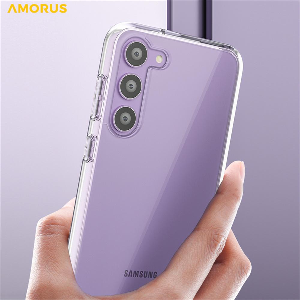 AMORUS For Samsung Galaxy S23+ Case Soft TPU Hard PC Back Shockproof Phone Cover