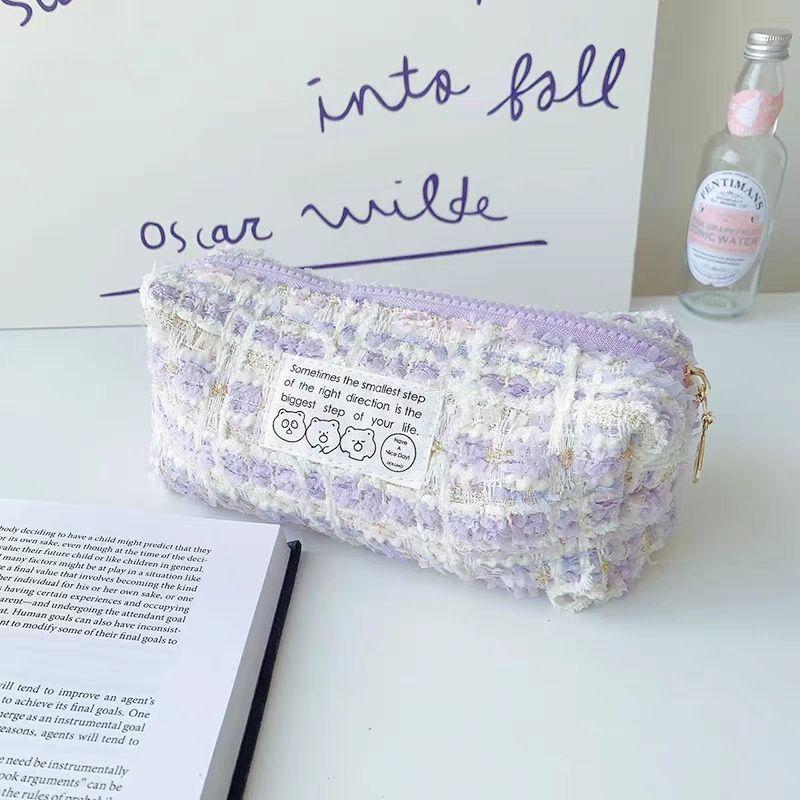 

Литературный и свежий пенал большой емкости, симпатичная плетеная косметичка, сумка для хранения, студенческий пенал, подарок