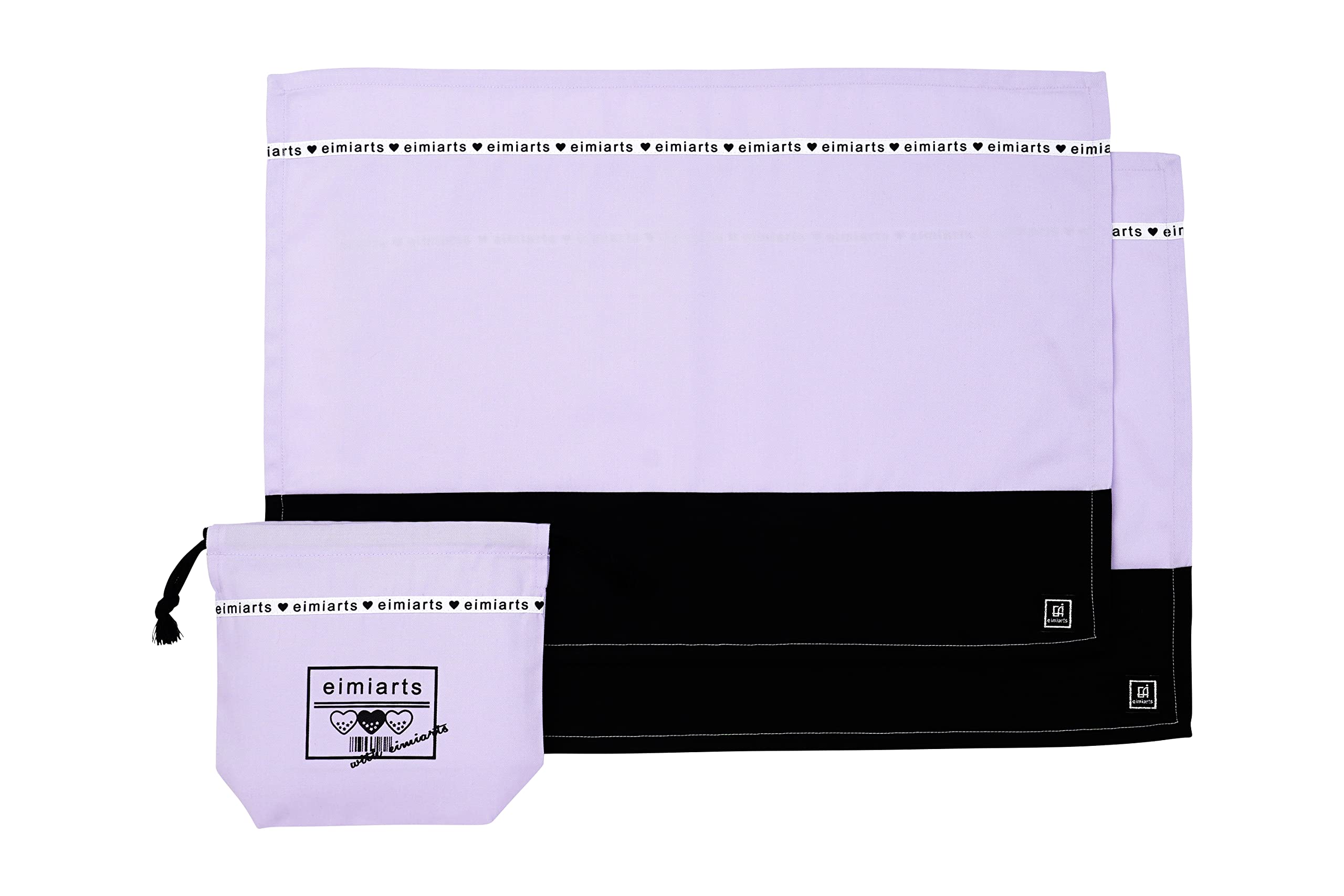 

[Arisana] Placemats for Girls (Elementary School/Kindergarten), Set of 2, with Drawstring Bag, Lavender