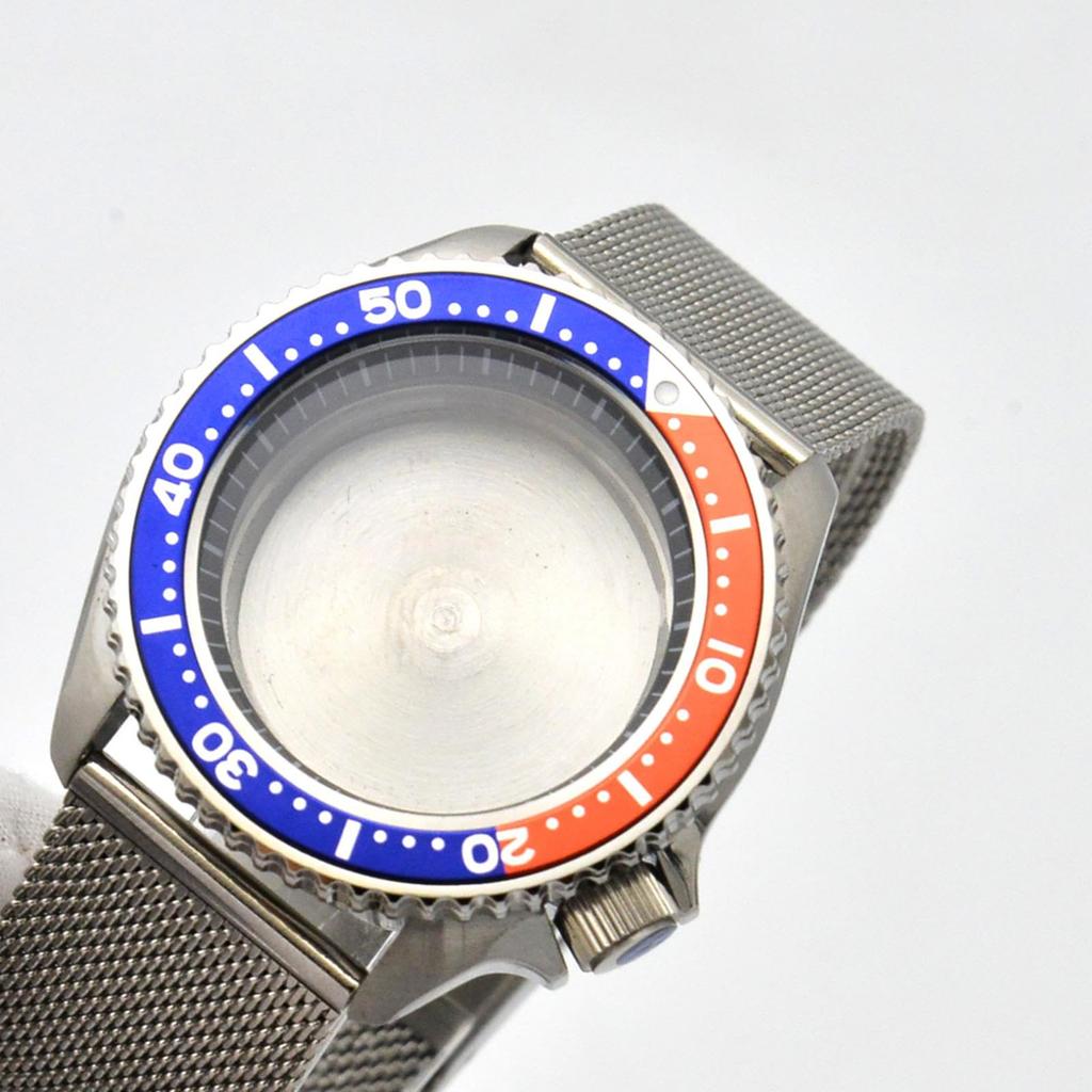 Blue Orange 42mm Steel Watch Strap Belt Bezel Case for Movement NH35/36