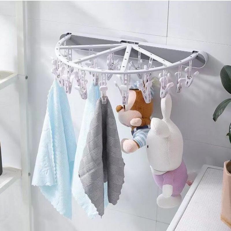 Foldable Wall-Mounted Hole-Free Clothes Drying Rack for Socks