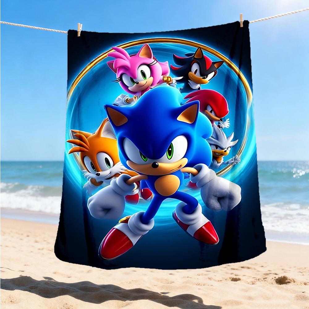 1 pezzo Coperta di flanella personalizzata Sonic per esterni, Morbida, Leggera coperta di flanella personalizzata, Stampa digitale,