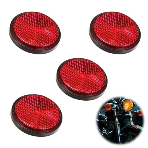 

Круглый отражатель для мотоцикла Отражатель для велосипеда Комплект отражателей из 4 штук Универсальный С высоким отражением Простая установка Светоотражающее предупреждение Ночной велосипед Электро