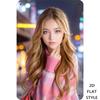 HD Metal Tin Sign Beautiful Blonde Girl In Pink Sweater City Night Bokeh Portrait Wall Art Decor