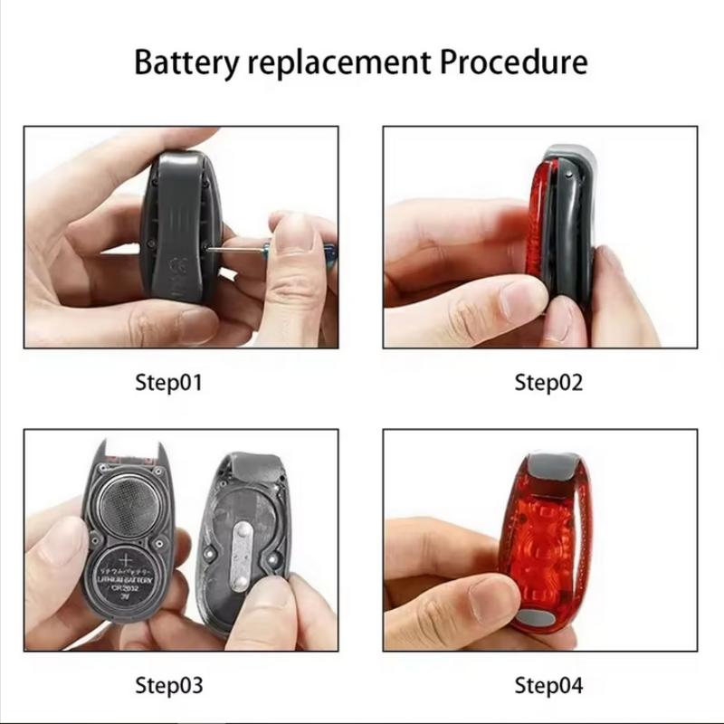 1pc LED Safety Light Clip On Waterproof Blue/Red/Green 3 Light Modes Night Strobe Flashing Walking Running Cycling Lamp