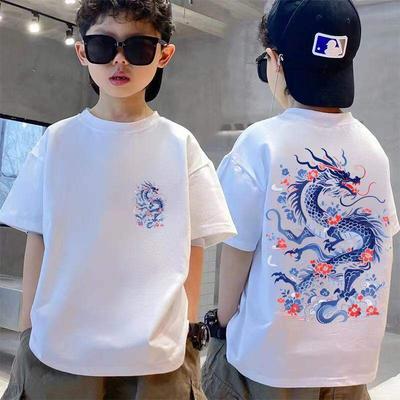 Boys' Short Sleeved T-shirt, Children's Summer Fashion Short Sleeved Shirt, Casual Round Neck Printed Sweatshirt