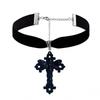 Gothic Retro Moth Skull Cross Choker Necklace