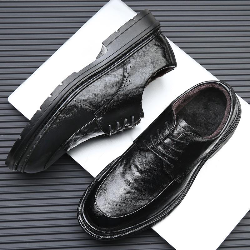 

2024 Men s Breathable Black Leather Formal Shoes - Genuine Soft Sole Casual Autumn Footwear 44