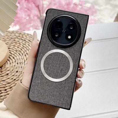 Für Oppo Find N5 5G Magnetische Hülle Sturzsicher TPU + Stoff Rückseite Handyhülle