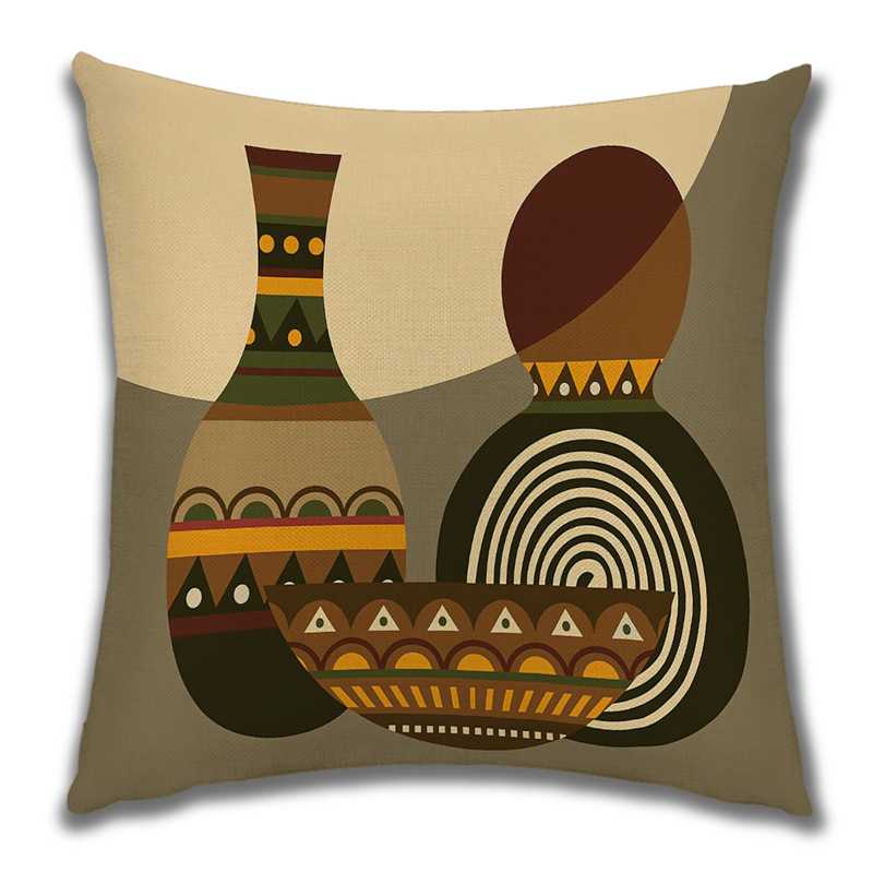 Abstract Painting Africa Cus on Cover African Woman Home Decor Pillow Case Gallery Exotic Ethnic Stye Linen Cus on Cover