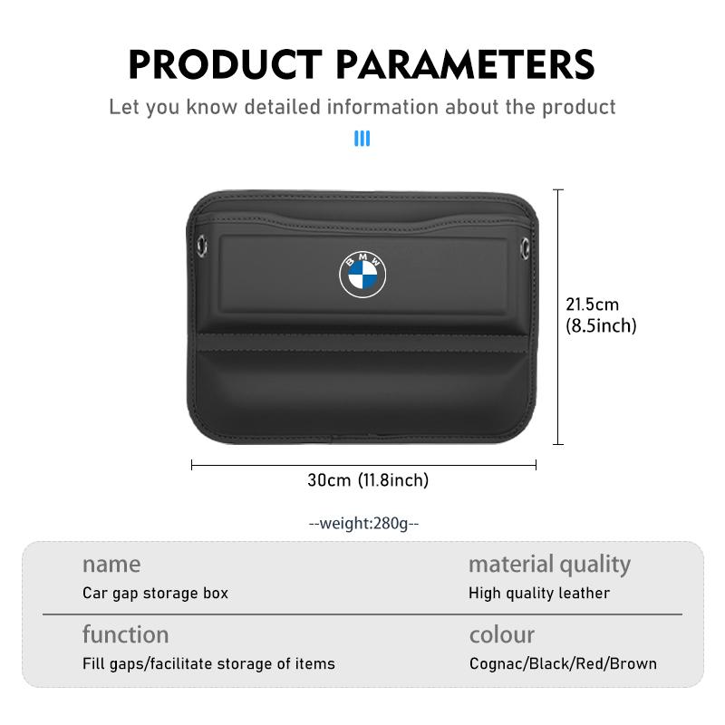 Leather Car Seat Gap Organizer Bag Crevice Storage Box For BMW E46 E90 E60 F10 E39 F30 E36 E87 E90 E30 E53 F31 E92