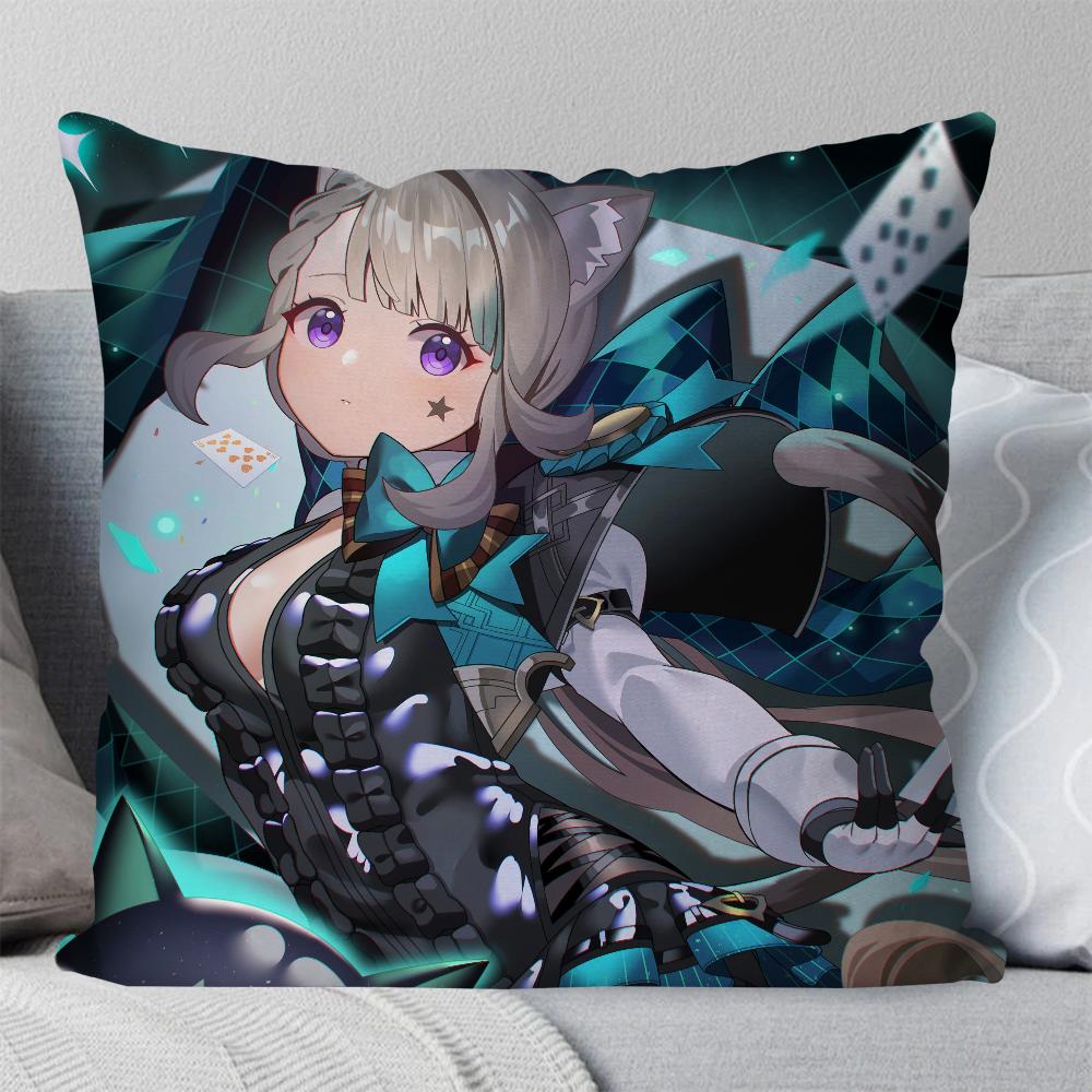 Lynette Anime Game Genshin Impact Pillow Case Square Pillow Bedroom Sofa Leisure Comfort Car Living Room Home Decoration 40X40
