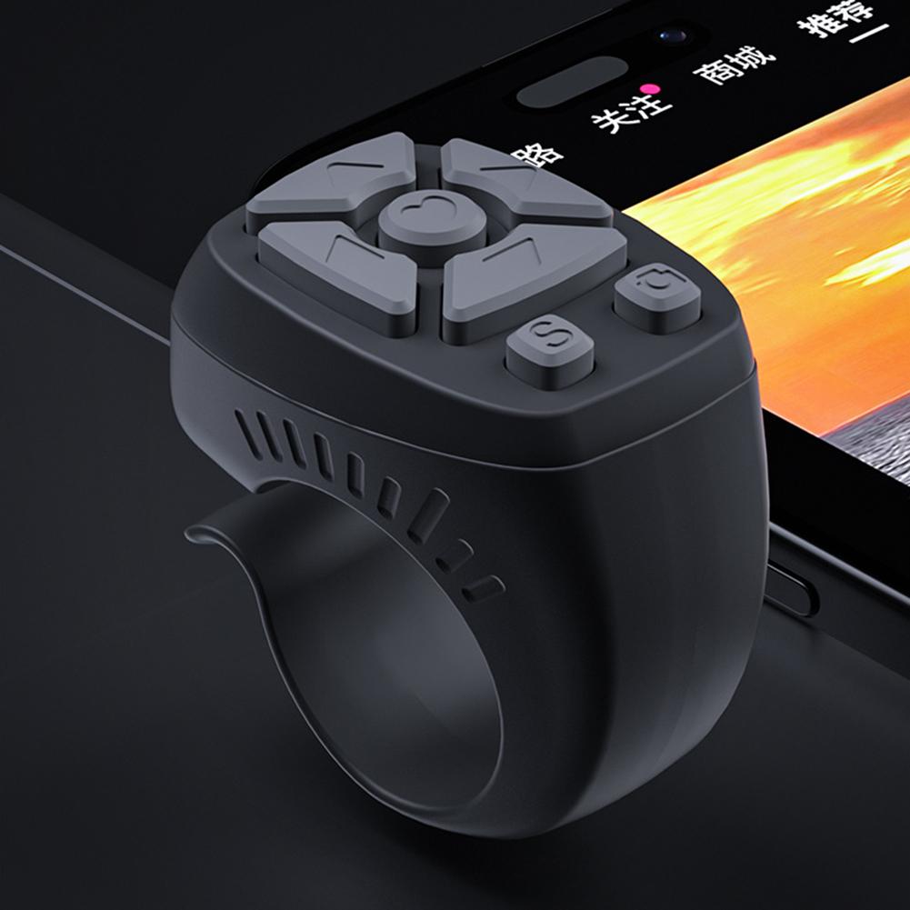 For TikTok Scrolling Ring Fingertip Wireless Remote Control Bluetooth-Compatible 5.0 7 Keys Page Turner Video Scroller